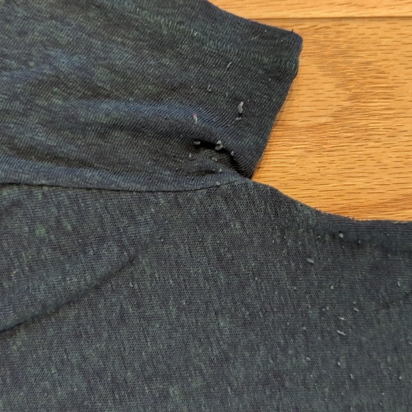 Old Navy blue linen-blend boyfriend t-shirt with pocket oversized women's XS - Picture 6 of 7